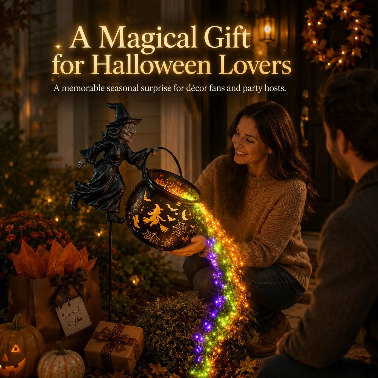 🧙♀️✨Halloween Witch Cauldron Garden Light