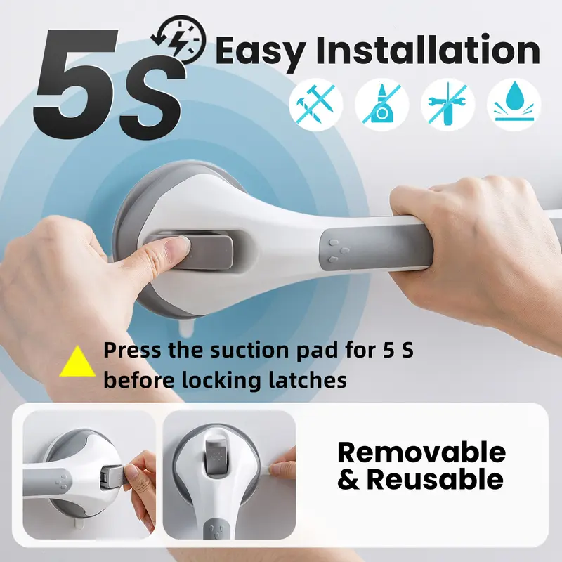 16 Inch Suction Cup Grab Bars for Bathroom & Shower