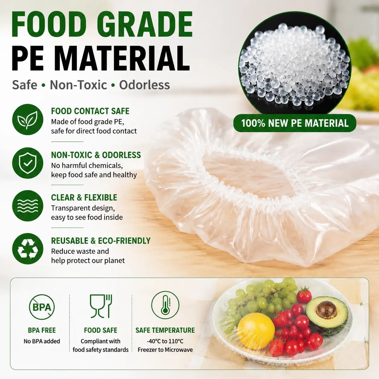 Disposable Stretch Food Covers for Bowls & Plates