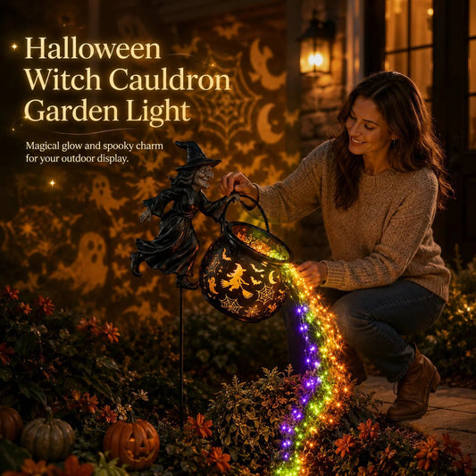 🧙‍♀️✨Halloween Witch Cauldron Garden Light
