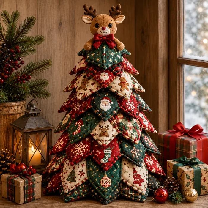 🔥LAST DAY 50% OFF - 🎄🧵DIY Quilted Christmas Tree Kit – Handmade Fabric Holiday Tabletop Tree Decor