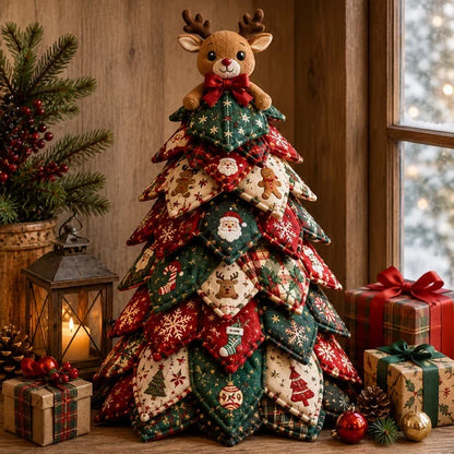 🔥LAST DAY 50% OFF - 🎄🧵DIY Quilted Christmas Tree Kit – Handmade Fabric Holiday Tabletop Tree Decor